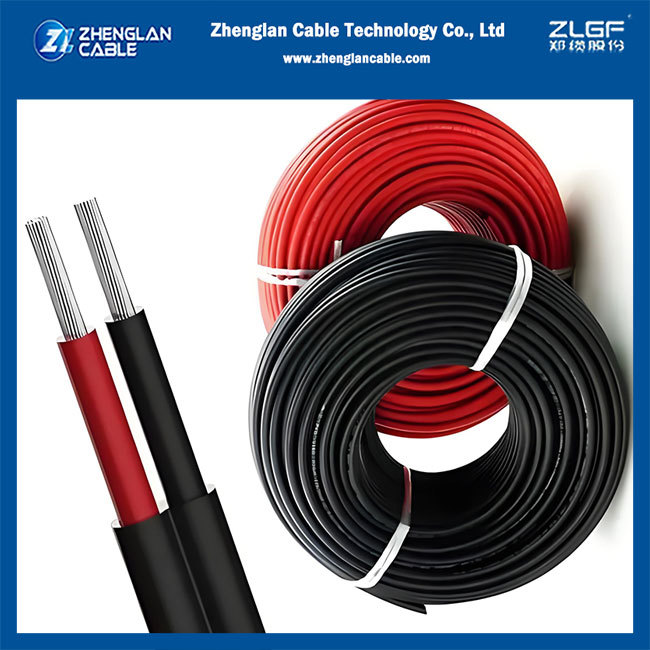 PV1-F Solar Cable 6mm² RED DC Cable close-up view showing conductor and insulation details