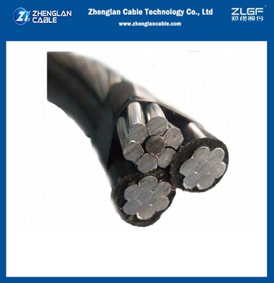 Επάνω απομονωμένο καλώδιο ABC 0,6/1KV AAC/XLPE+ACSR 2X6AWG+1X6AWG Τριπλεξής τύπου αλουμινένιοι αγωγοί