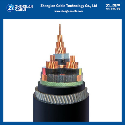 6/10KV Cu/SC/XLPE/SC/CTS/PVC/SWA/PVC 3x95mm2 Δικτύου ηλεκτρικής ενέργειας μεσαίας τάσης