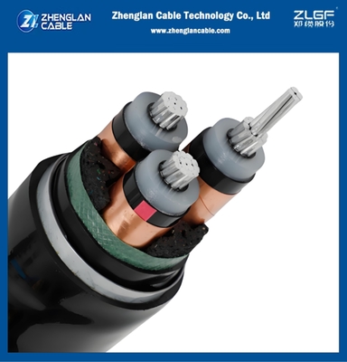 Καλώδιο αλουμινίου μέσης τάσης 8.7/15kv AL/XLPE/CTS/PVC/STA/PVC 3x70mm2 IEC 60502-2