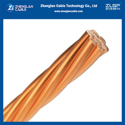 99.99% Purity Bare Copper Conductor 29 mm² for Grounding Use NFC 34-110 Copper Grounding Wire