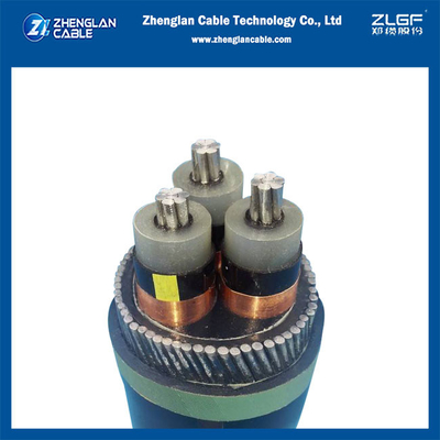 6-35KV 3 καλώδιο Al/SC/XLPE/SC/CTS/PVC VDE0276/IEC 60502 μέρος 2 αργιλίου πυρήνων
