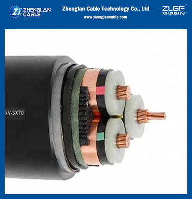 18/30(36) KV 19/33(36) KV 70sqmm τρία θωρακισμένος αγωγός Al ή $cu καλωδίου τροφοδοσίας πυρήνων